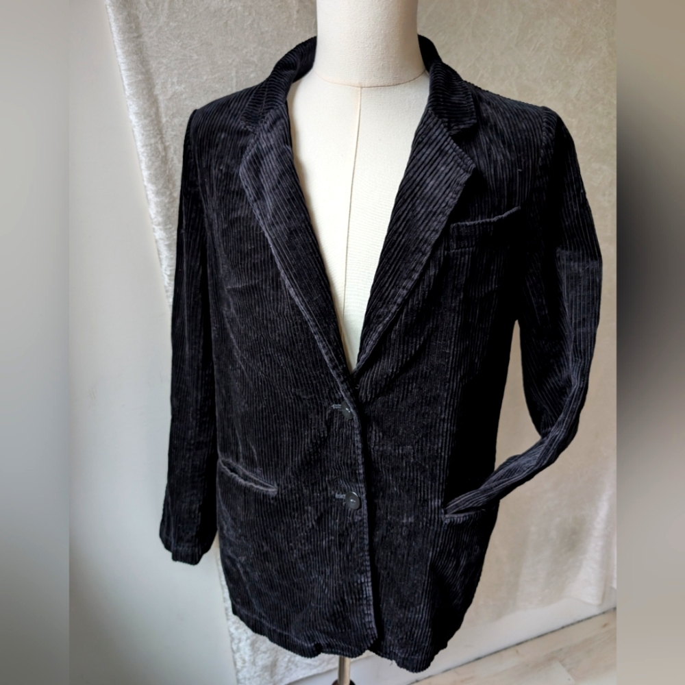 Vintage Newport News Men's 18 Soft Corduroy Black Suit Jacket SOFT